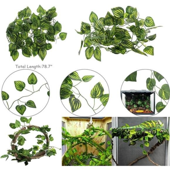 Bearded Dragon Tank Accessories Lizard Large Hammock Jungle Climber Vines - Picture 4 of 8